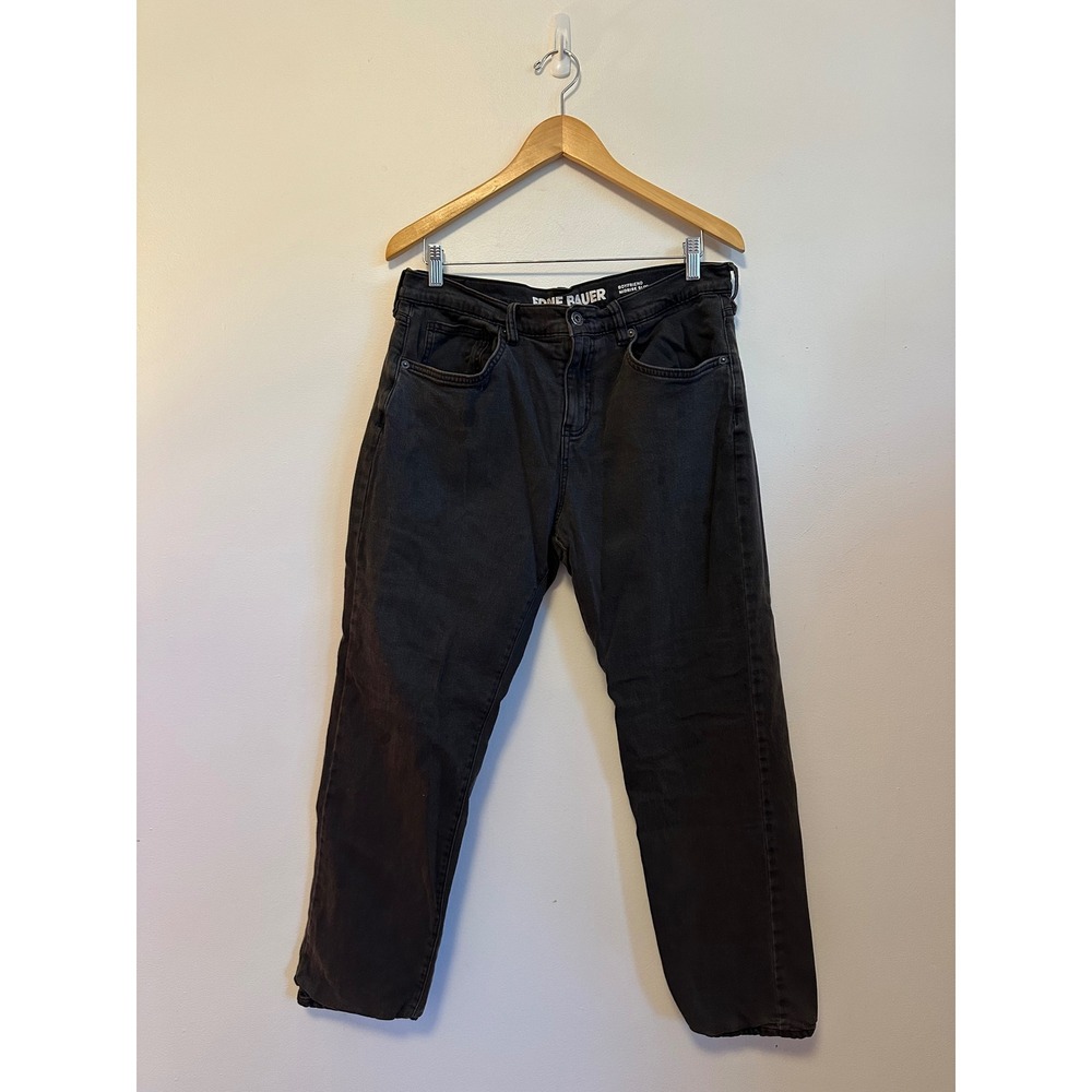 Eddie Bauer Flannel Lined Boyfriend Midrise Slim Jeans Faded Black | Size 12P